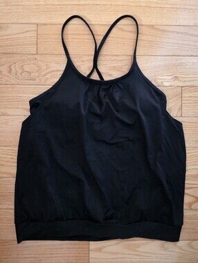 Joe Fresh Strappy Camisole Tank Swim Top, Black, Medium